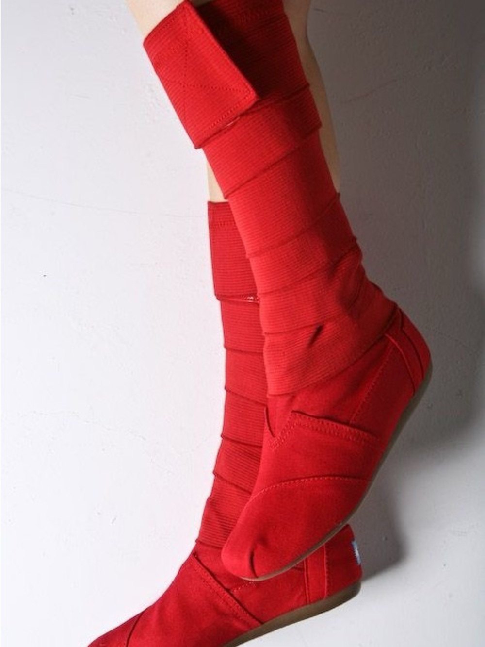Toms Red Wrap Boots